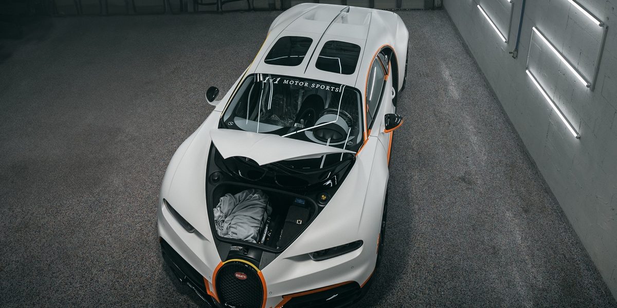 Mobile window tinting on Bugatti in Miami