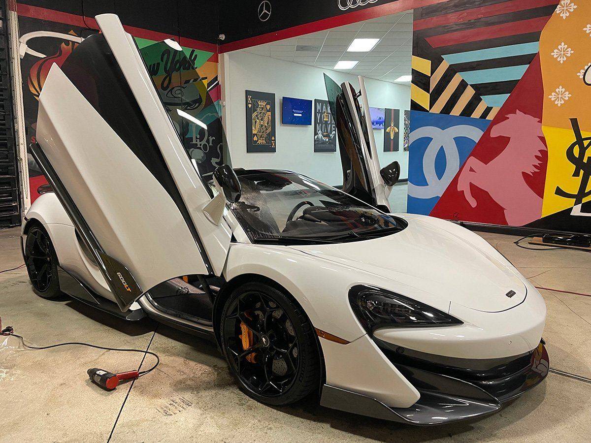 Professional ceramic window tint on McLaren Miami